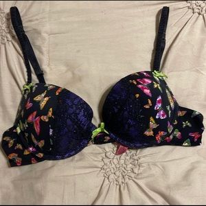 Betsey Johnson floral lace bra.